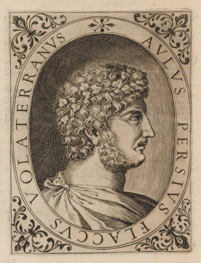 Aulus Persius Flaccus in an engraving of 1630, an imagined likeness made more than fifteen centuries after his death.