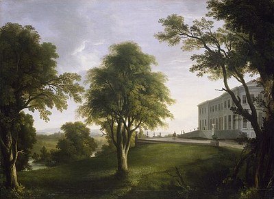 Jeremiah Hodges Mulcahy, A Landscape with Curragh Chase, County Limerick, 1834. Curragh Chase was the de Vere family's house.